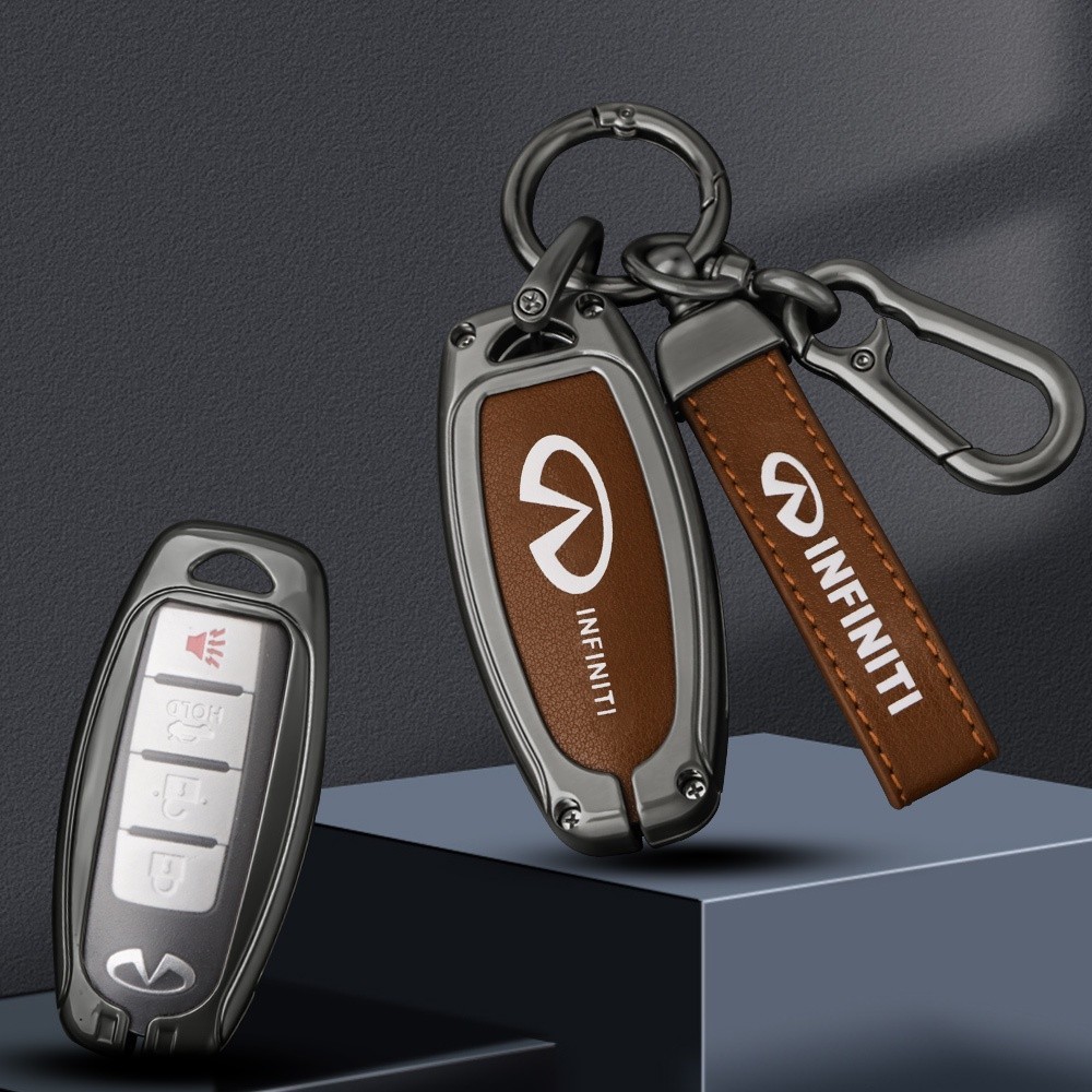 [現貨]英菲尼迪Infiniti鑰匙保護套適用q30 Qx50 g35 q60 q50 fx35 g25優質纖維皮革合金