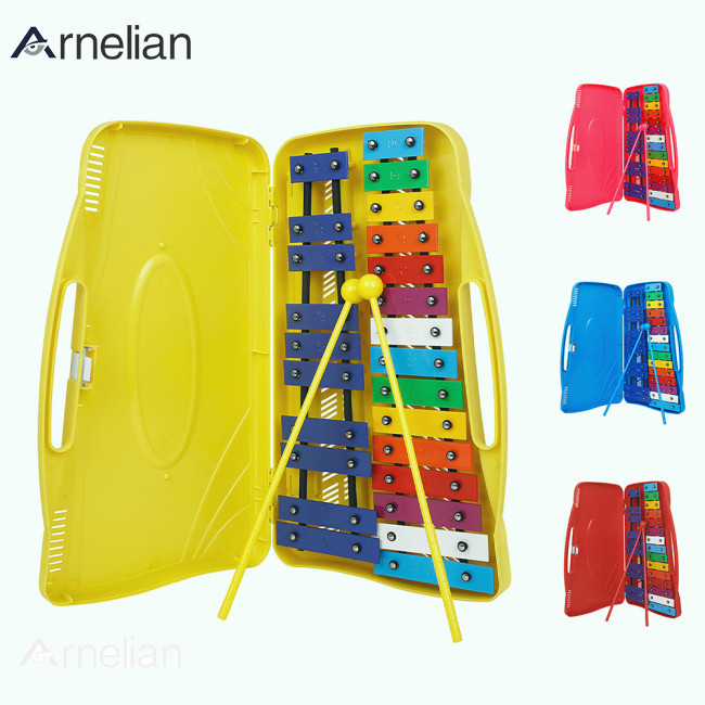 Arnelian Professional 25 音符木琴兒童打擊樂器彩色音樂玩具帶音樂歌本