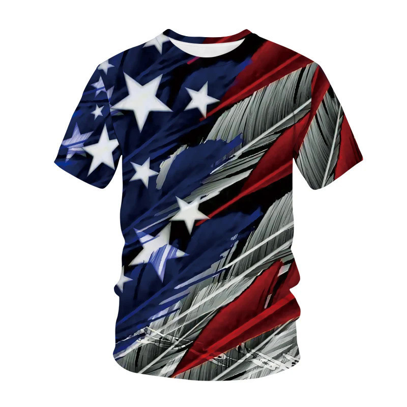 新款熱門美國、英國和克羅地亞國旗穿著 3D 打印 T 恤和中性休閒自由空氣透氣上衣