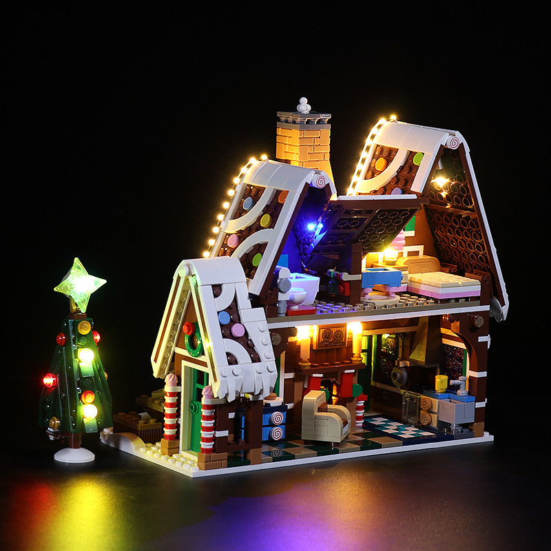 【精品燈飾】適用樂高薑餅屋10267冬季耶誕系列街景LED配套燈DIY燈光組