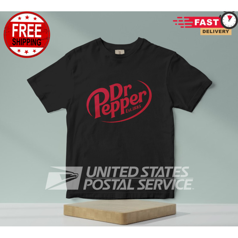 全新 Dr Pepper 徽標 T 恤,尺碼 S 至 5XL