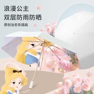 ins浪漫公主~雙層太陽傘女鈦銀晒防紫外線遮陽傘晴雨兩用自動雨傘