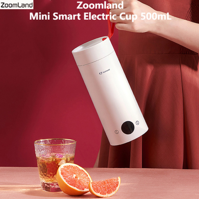 Zoomland 迷你 智能 電熱杯 500mL 數顯 便攜式 保溫 一件式 小型 加熱 旅行 燒水壺 家用 燒水杯