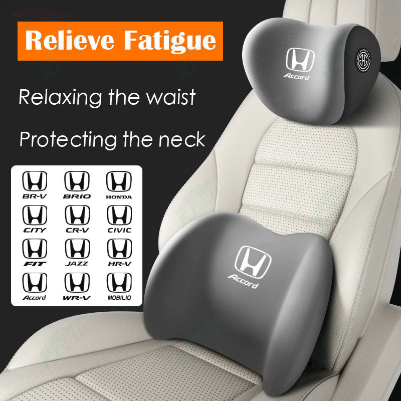 【頭枕和腰枕】Honda 緩解疲勞 - 保護頸部和肩部 - 記憶泡沫核心 - City Hrv Civic Wrv Br
