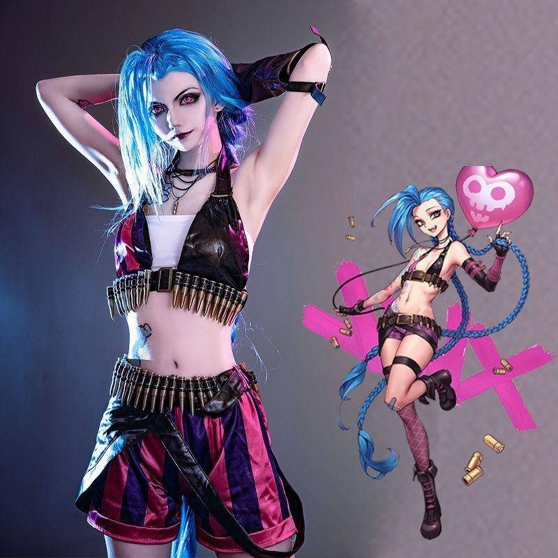 LOL 英雄 聯盟 金克絲 COSplay 暴走 蘿莉 金克斯 COS服 遊戲 套裝