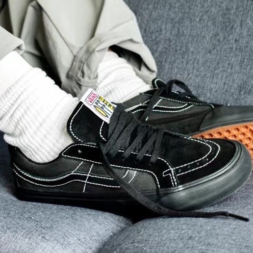 Sk8-低黑武士2022春夏新款純黑/暗黑武士低幫情侶運動休閒帆布鞋復古滑板鞋