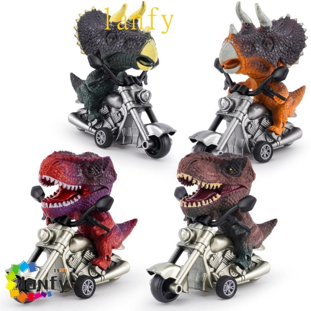 LANFY仿真恐龍摩托車玩具,拉回車騎摩托車慣性摩托車恐龍模型:,仿真恐龍動物PVC拉回摩托車汽車玩具