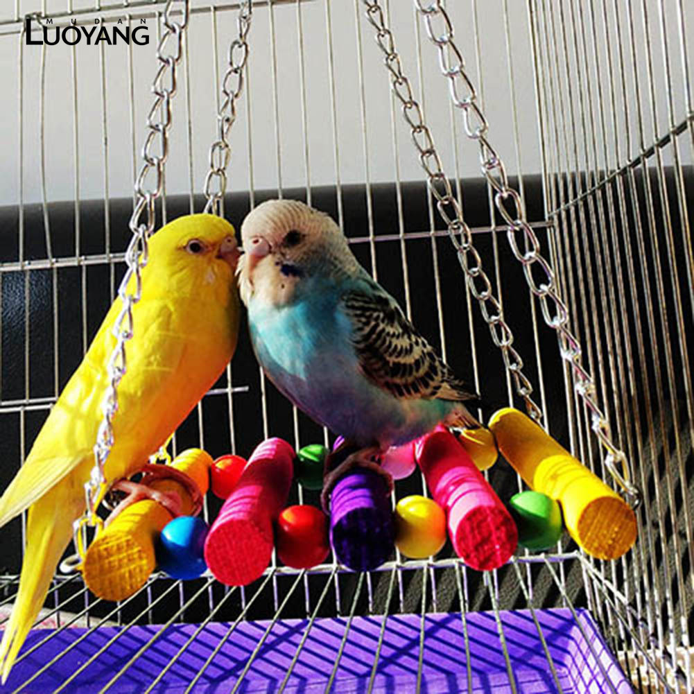 洛陽牡丹 小型鸚鵡用品 啃咬玩具 吊橋鞦韆站槓站架鳥籠配件