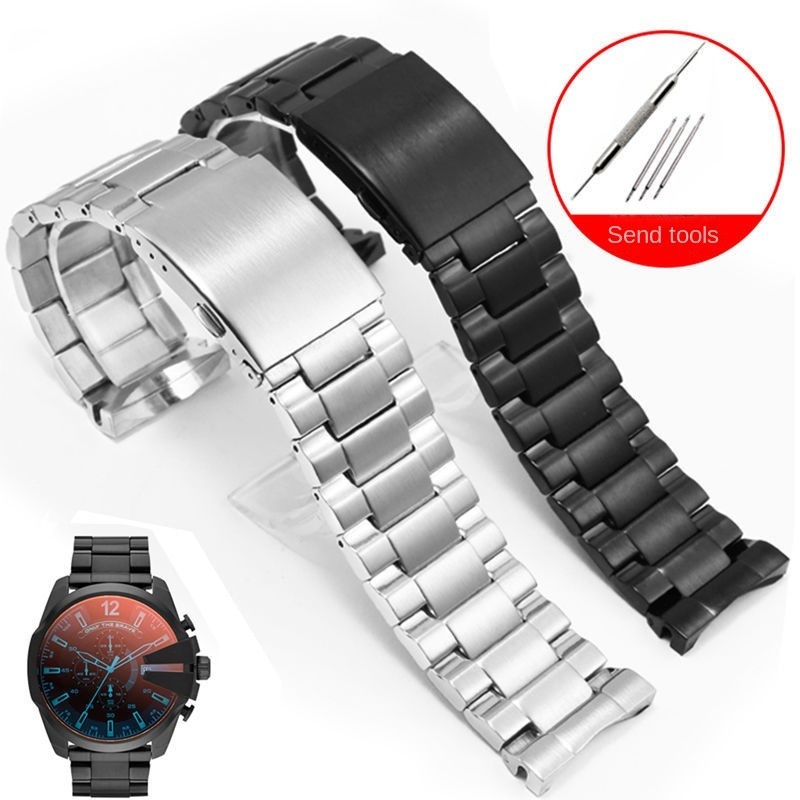 精鋼手錶帶迪賽鋼帶DZ4318 4323 4283不鏽鋼錶帶Diesel 26mm適合男款手錶