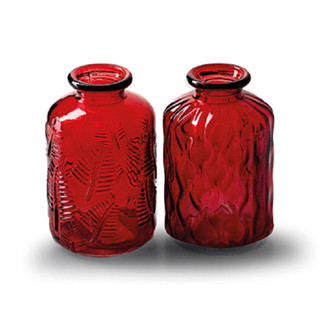 荷蘭 Jodeco Glass 水瓶窄口玻璃花器/ 紅/ 隨機出貨 eslite誠品