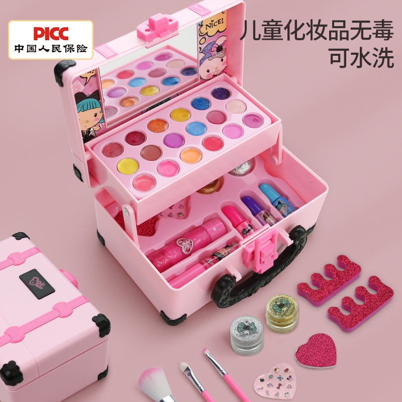 兒童化妝品套裝無毒女孩彩妝盒公主小孩舞臺表演專用玩具箱的禮物