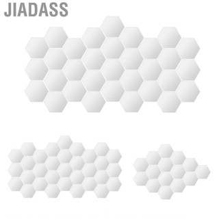 Jiadass 牆貼鏡子可拆式六角貼花家居客廳臥室裝飾銀色壓克力