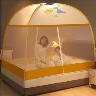 夏季蒙古包蚊帳免安裝家用1.5米1.8m全底雙開門摺疊蚊帳