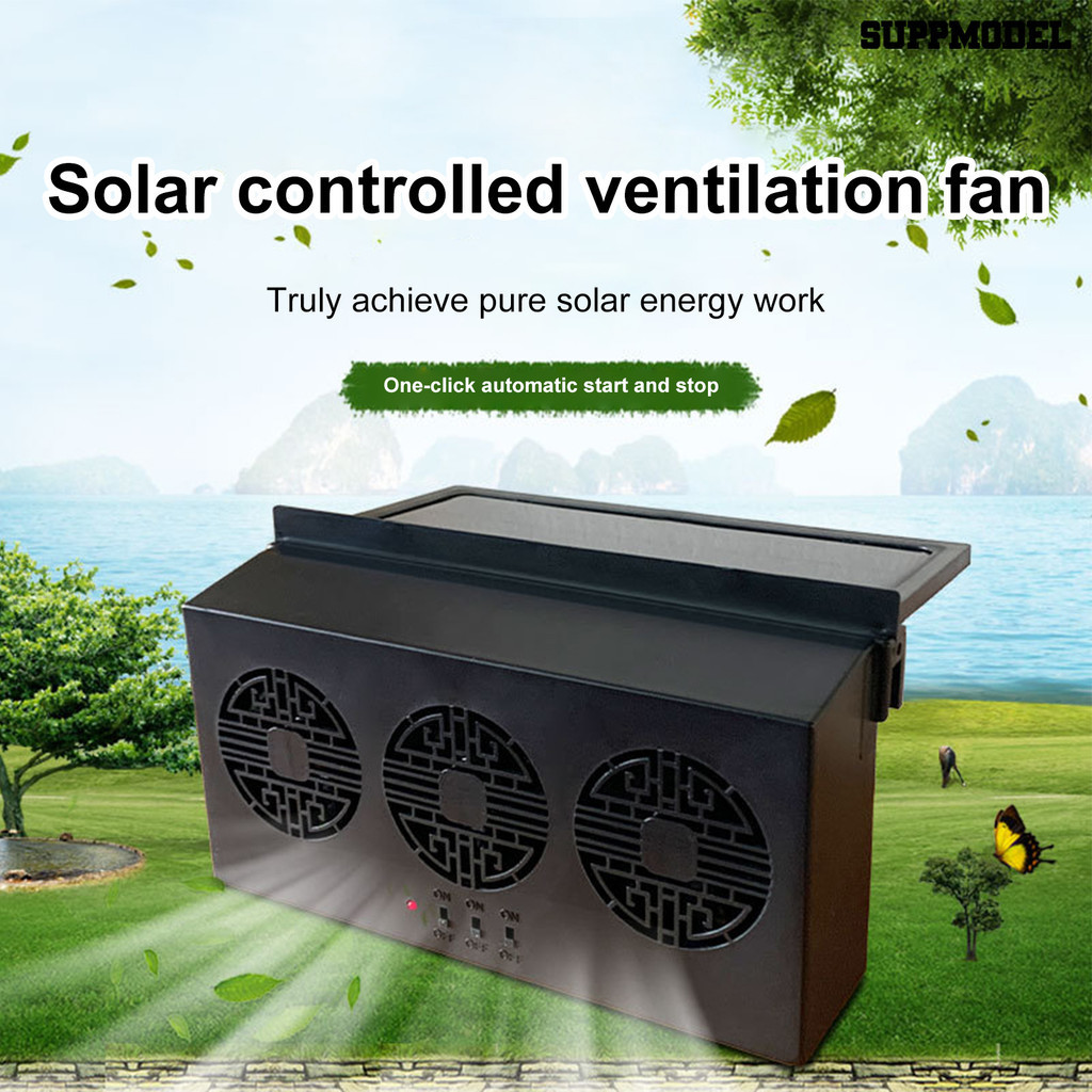 Suppmodel 1 套自動太陽能汽車風扇低噪音涼爽舒適風易於窗戶安裝汽車風扇汽車供應