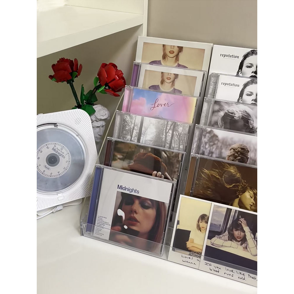 超實用# cd展示架桌面光碟片dvd存放盒明星唱片周邊小磁帶儲物專輯收納架