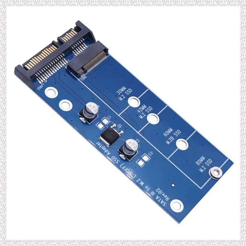 (U P Q E)SSD M2 轉 SATA 擴展卡 B Key 支持 30/42/60/80mm 藍色