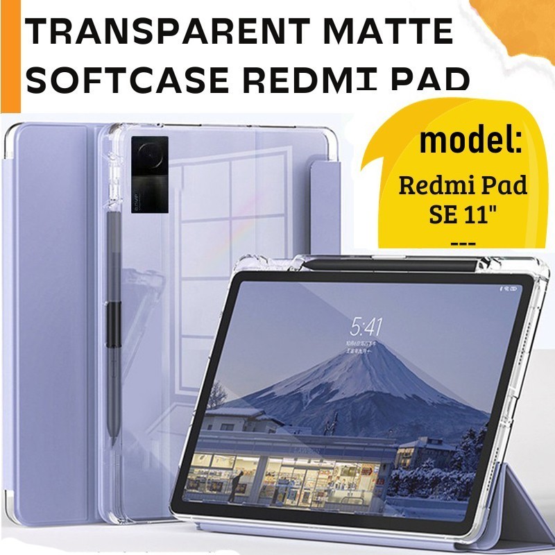 外殼 Redmi Pad SE 11 英寸 2023 翻蓋智能手機殼磁性智能手機殼帶筆槽自動鎖定喚醒適用於 Redmi