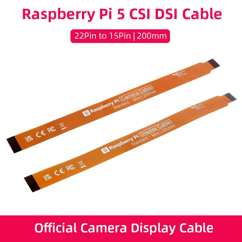 官方Raspberry Pi 5攝像機電纜CSI顯示DIS電纜22Pin到15 Pin用於Raspberry Pi DI