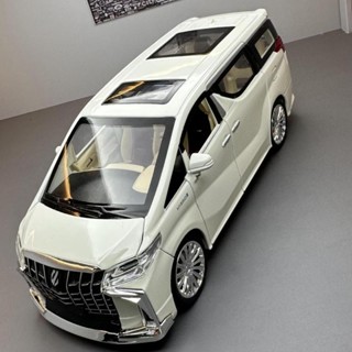 模型車 1:24 阿法模型車 toyota玩具車 麵包車 豐田 保姆車模型 聲光回力車 合金汽車模型 擺件 收藏品
