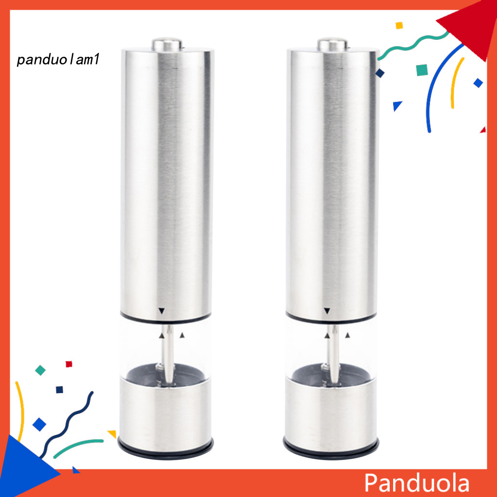 Pandu 電動胡椒研磨機電池供電胡椒研磨機電動鹽胡椒研磨機套裝不銹鋼可調節陶瓷芯廚房小工具,適用於東南亞買家
