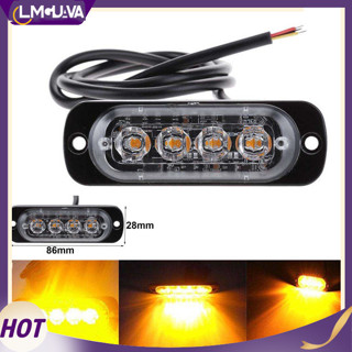 Lmg 12V- 24V 警示燈 4 LED 條形汽車卡車頻閃應急燈