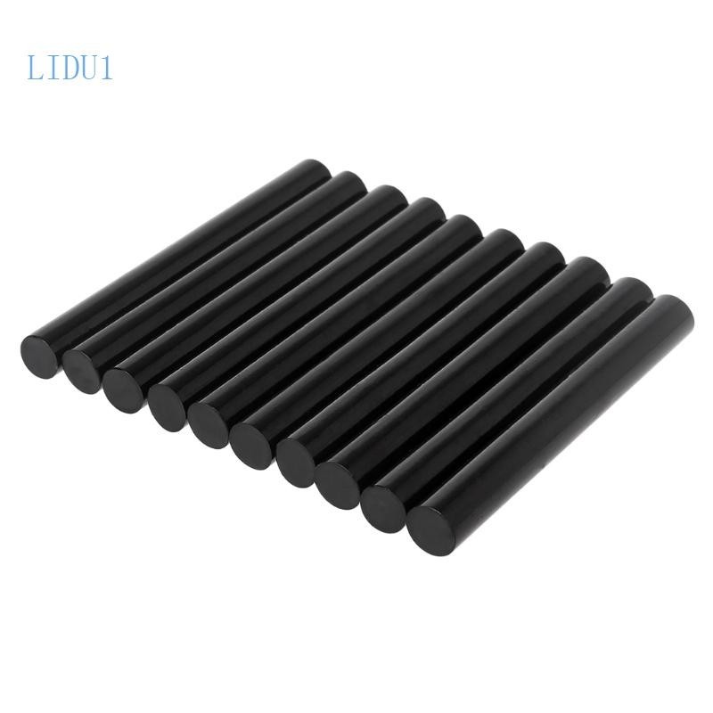 Lidu11 10pcs 熱熔膠棒黑色粘合劑 11mm 用於 DIY 工藝玩具維修工具