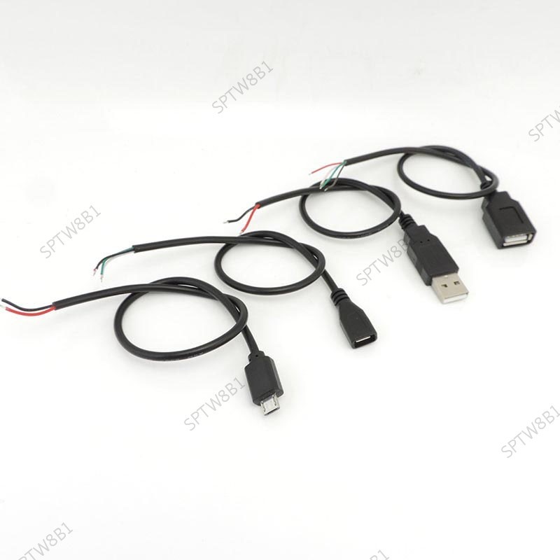 0.3m USB 2.0 Type A公母2Pin 4pin micro USB維修電焊線電源充電電源適配器DIY TW