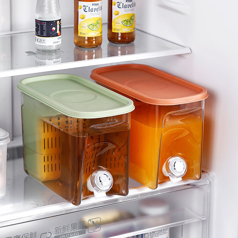 夏季冰箱冷水壺帶水龍頭涼水壺家用果茶桶大容量飲水桶水果冷泡壺