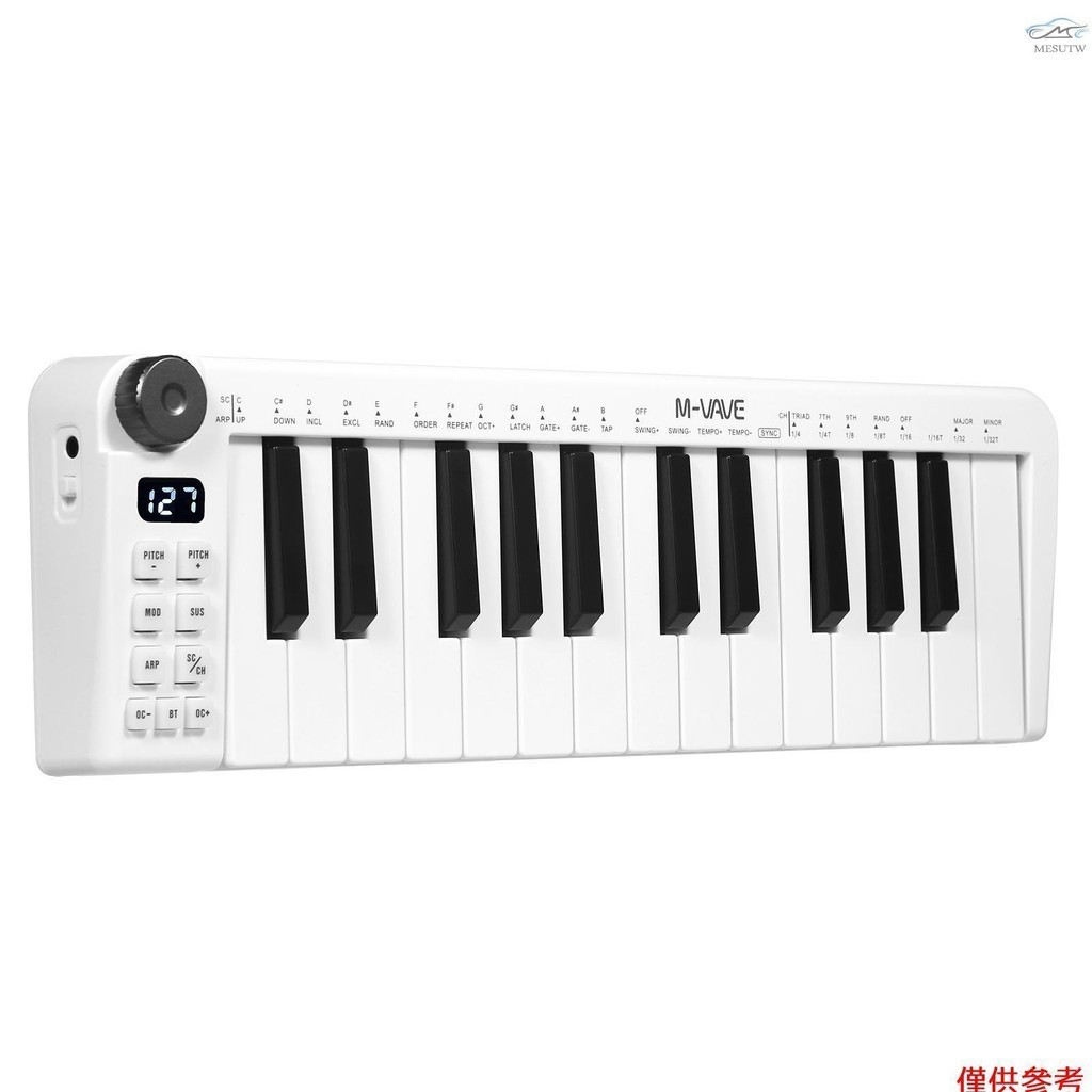 M-vave SMK-25mini MIDI 鍵盤可充電 25 鍵 MIDI 控制鍵盤迷你便攜式 USB 鍵盤 MIDI