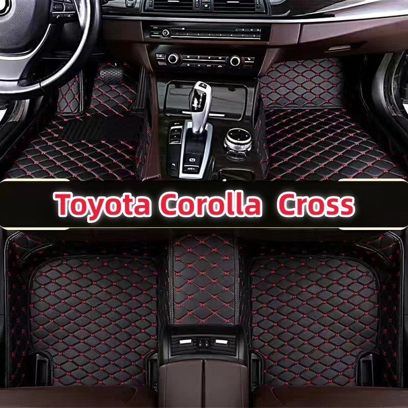 汽車腳踏墊 適用Toyota Corolla  Cross 專用包覆式皮革腳墊 隔水墊 CC 耐用耐磨 覆蓋車內絨面地毯