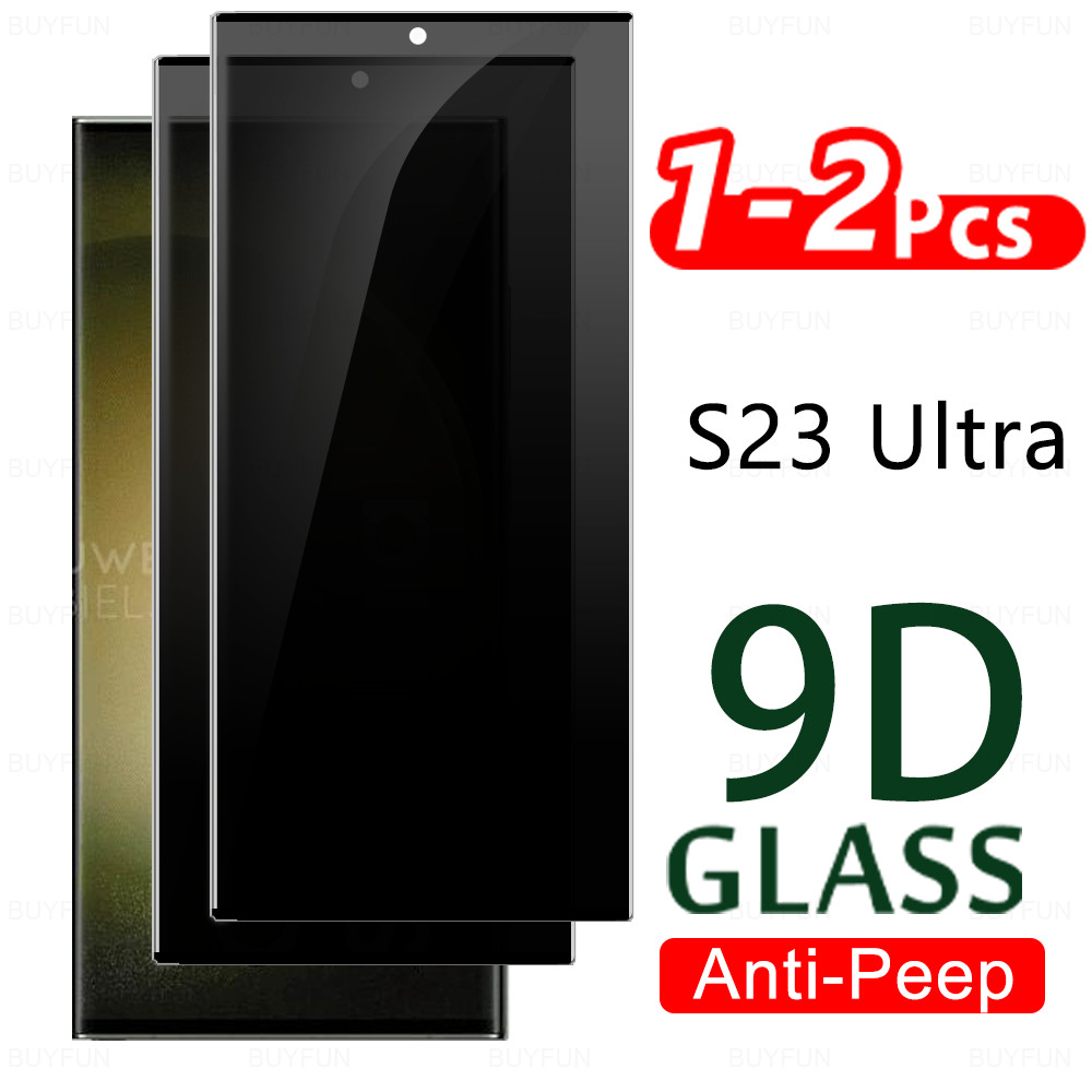SAMSUNG 1-2 片隱私玻璃適用於三星 Galaxy S23 S24 超防窺鋼化玻璃 S23Ultra S 24
