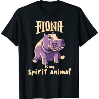 可愛的 Fiona The Hippo Spirit Animals Tee Baby Hippo 黑色 T 恤