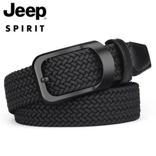Jeep吉普戰術夏季彈力編織腰帶男潮鬆緊彈性帆布皮帶針織褲帶軟