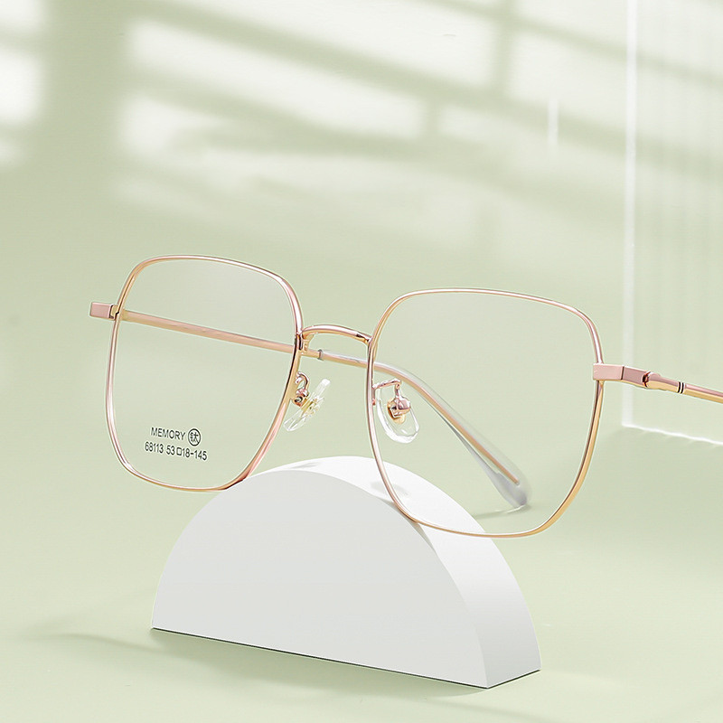 新款記憶鈦合金68113JY金絲大框男女眼鏡架可配近視度數學生鏡架