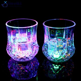 Liweiki 70ml 閃爍杯葡萄酒啤酒威士忌杯水飲料水杯 LED 自動發光杯派對裝飾用品 B6U7