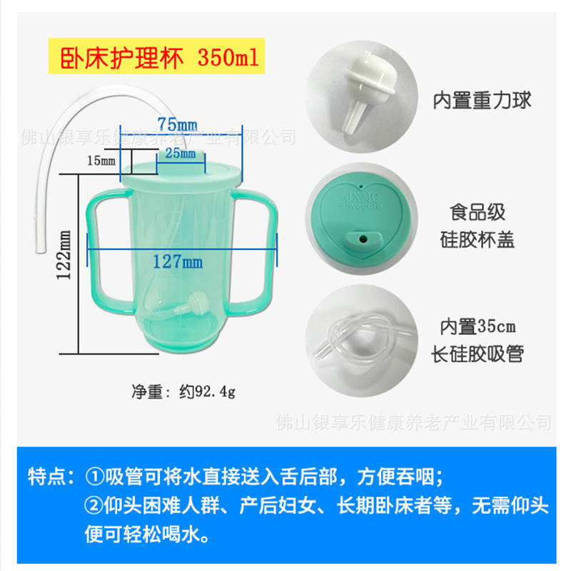 臥床護理杯吸管防嗆杯老人杯子餵食器病人喝水護理杯防嗆防漏杯子