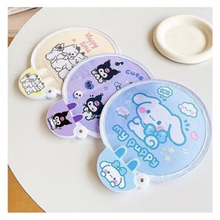 創意三麗鷗 Kuromi Cinnamoroll Melody 卡通可愛折疊風扇夏季酷手持風扇戶外便攜迷你圓形手扇兒童禮