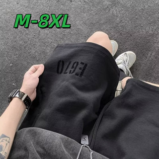 🔥48H出貨 M-8XL 韓版時尚字母運動短褲男 大尺碼休閒短褲 簡約舒適闊腿五分褲 綁帶抽繩 男生寬鬆半分褲加大尺碼