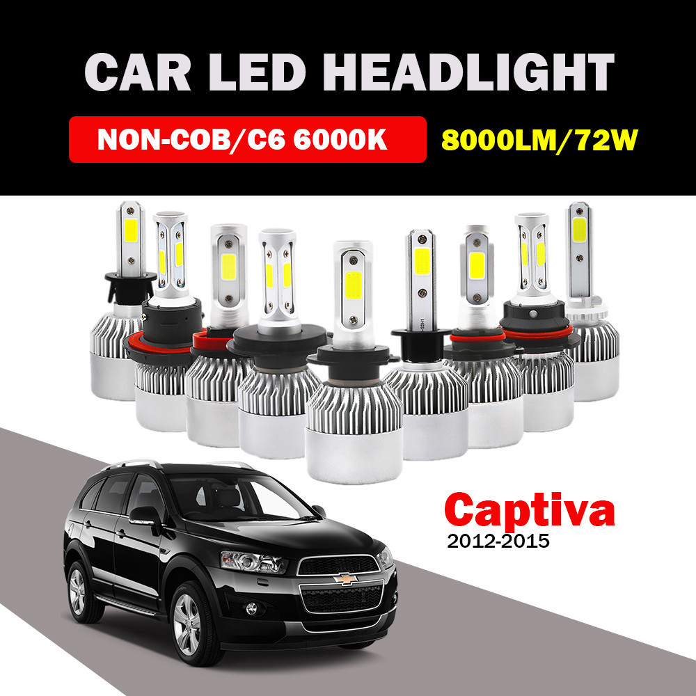 【2PCS】適用於雪佛蘭 Captiva Sport 2012-2015 LED 汽車大燈遠近光燈燈泡 8000LM 7