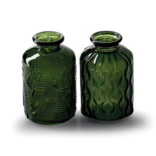荷蘭 Jodeco Glass 水瓶窄口玻璃花器/ 綠/ 隨機出貨 eslite誠品
