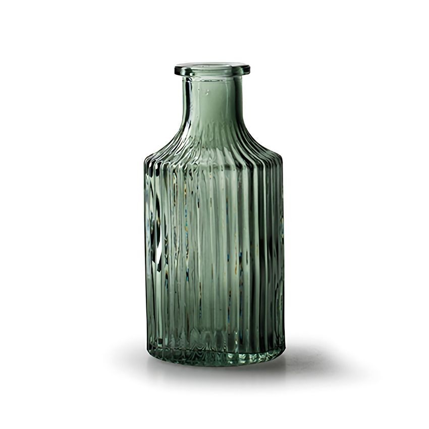 荷蘭 Jodeco Glass 瓶口豎紋玻璃花器/ 綠/ 小 eslite誠品