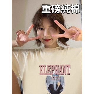 【HOT 本舖】 S-3XL 重磅純棉T恤 韓國 t恤 衣服 甜美奶fu短袖T恤 夏季新款設計感上衣