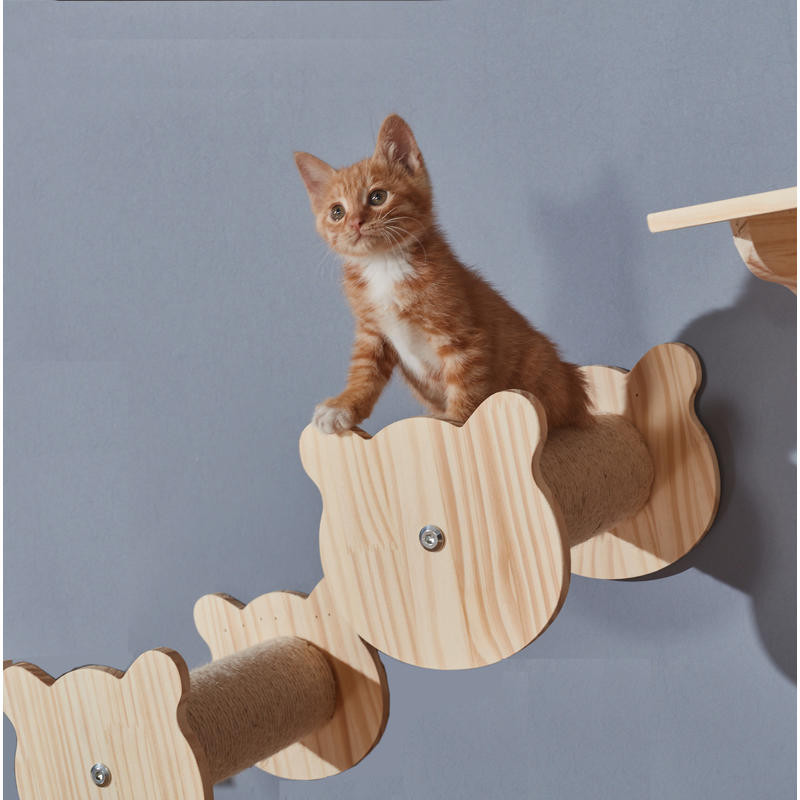 【齁斑】貓跳台 貓跳檯 跳台 貓咪跳台 貓爬架 牆壁式貓窩抓柱 實木 壁掛 DIY 貓牆