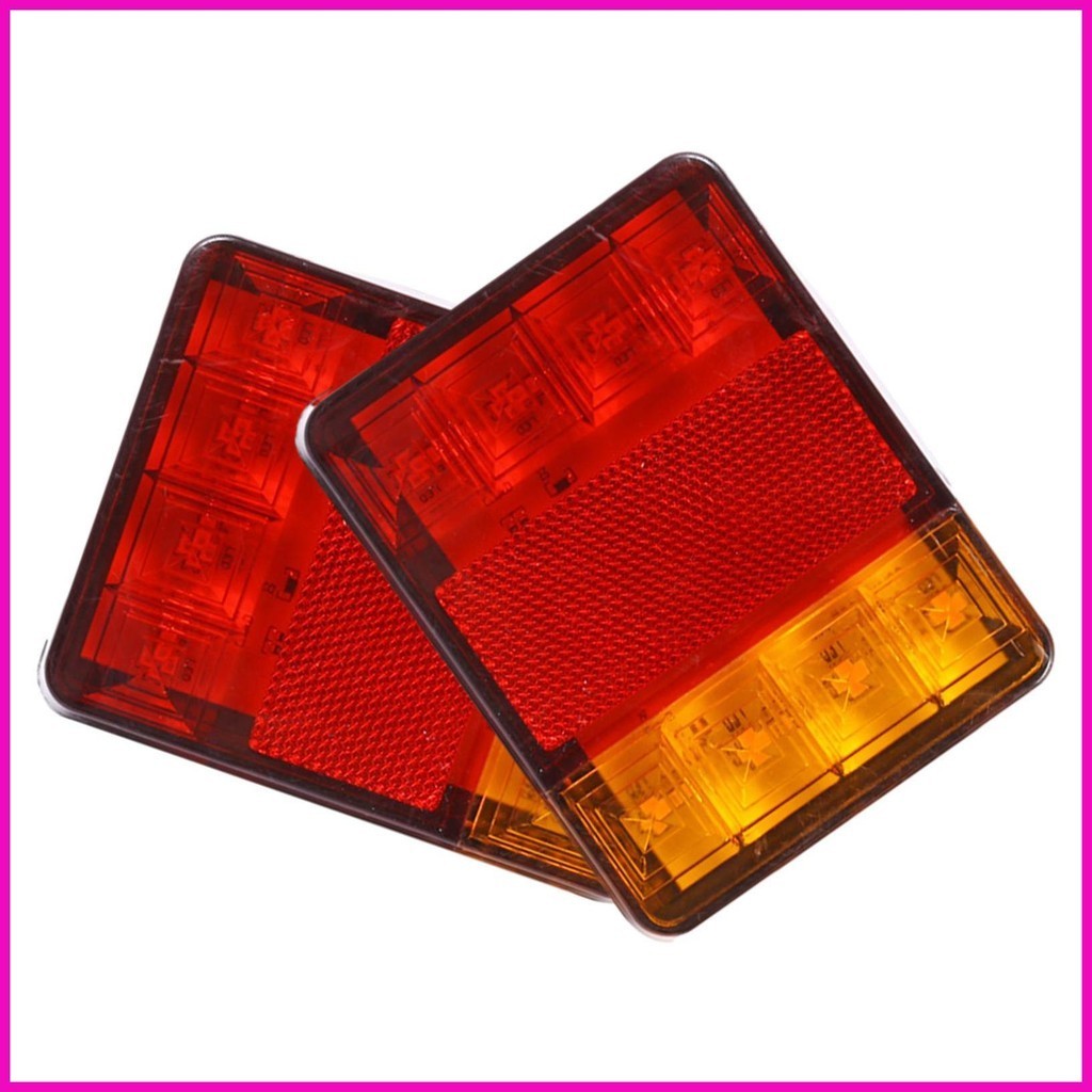 Led 剎車燈防水方形 LED 尾燈 1 對側標記燈通用易於安裝 kasi1tw kasi1tw
