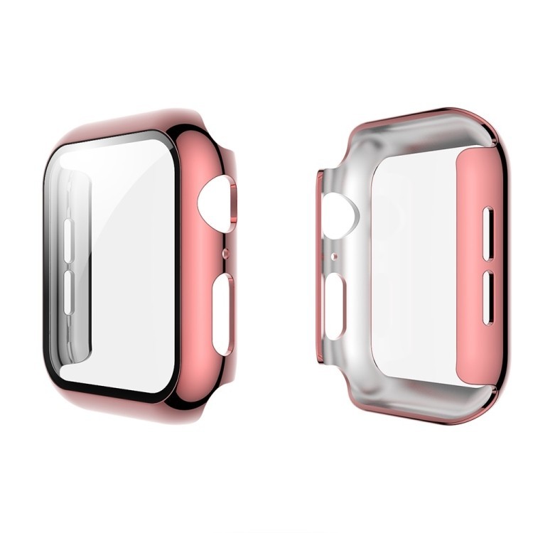 新到貨電鍍 PC 外殼 + 鋼化膜一體式保護套適用於 Apple Watch Series 5 和 4 40mm