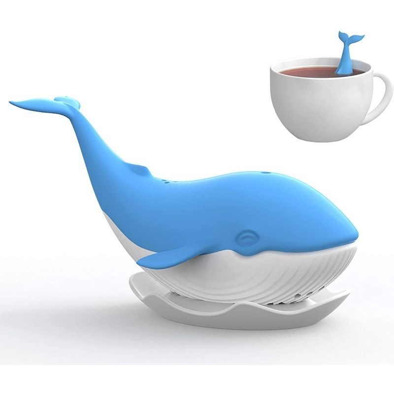【現貨速發】矽膠茶漏 可愛鯨魚茶具 泡茶神器 隔茶器 茶葉過濾包 茶渣茶濾辦公室