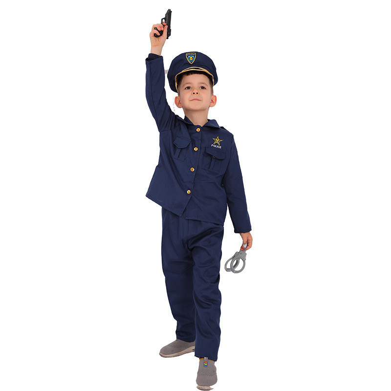 萬聖節cosplay兒童五角星警官服police警察套裝表演服兒童表演服