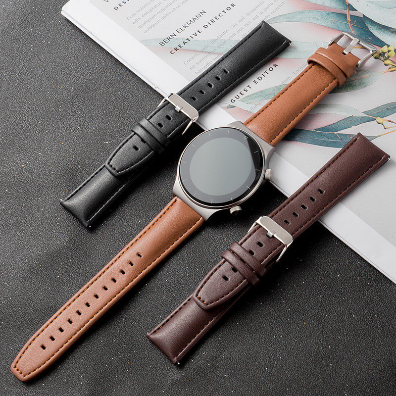 22 毫米手鍊皮革錶帶適用於華為手錶 GT GT2 GT3 46 毫米智能手錶錶帶 GT 2 Pro GT3 Pro 4