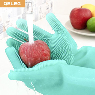 Qeleg廚房洗碗手套冬季矽膠清潔手套家用矽膠魔術手套廚房洗碗工具