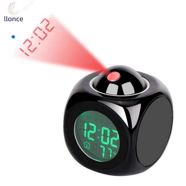 Dgx 創意投影數字液晶貪睡時鐘鬧鐘顯示背光 Led 投影儀家用時鐘定時器